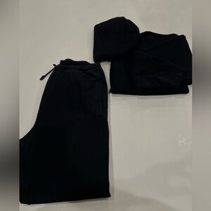 SKIMS Classic Black Hoodie and Sweat Pants Set. Large top, Medium bottom.